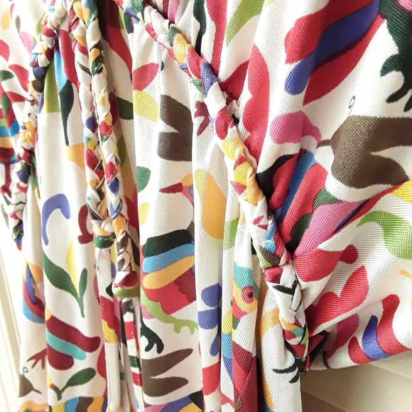 Nieves Lavi Anthro Animal Print Shirt Boho Silk - Picture 4 of 8